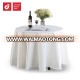 Factory Wholesale 100% Polyester Material Jacquard Printed Fitted White Round Table Cover For Wedding